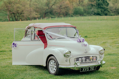 Mini convertible as wedding car