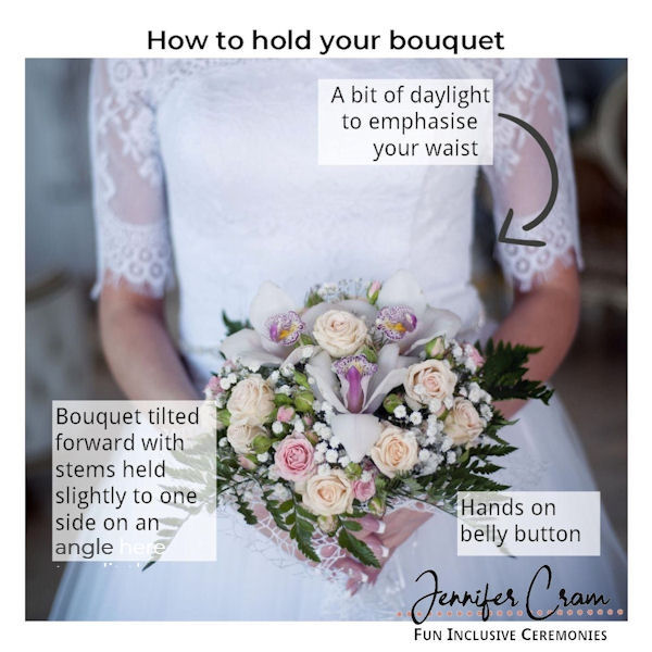 Bride holding wedding bouquet