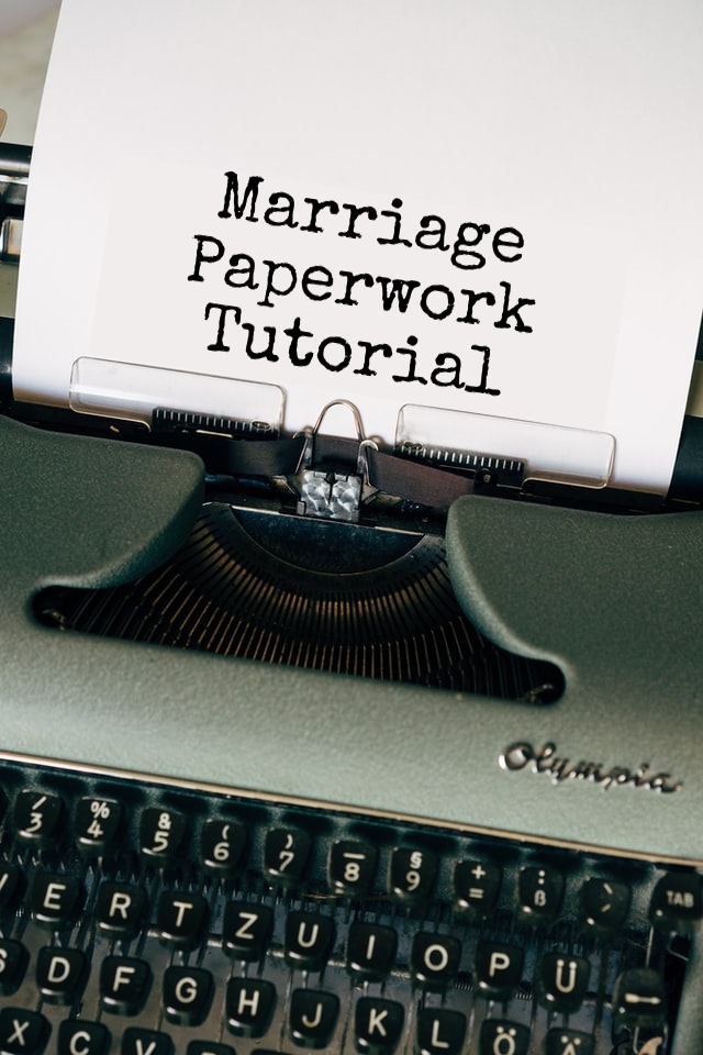 Marriage Paperword Tutorial typed on manual
                  typewriter