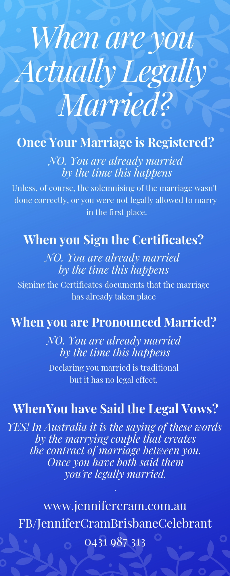 Infographic
                      - When are you actually legally married?