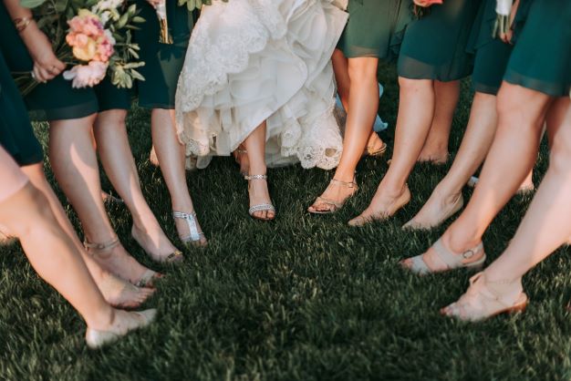 Feet and Shoes of Bride
                      and Bridesmaids