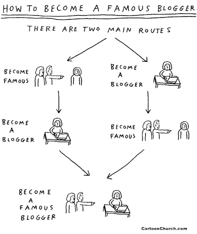 How to Become a Famous Blogger - Cartoon