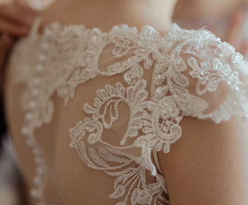 Lace wedding
                  gown