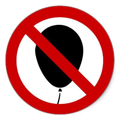 No balloons sign