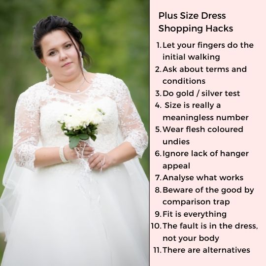 Beautiful plus sized bride wearing a
                      long-sleeved lace wedding dress