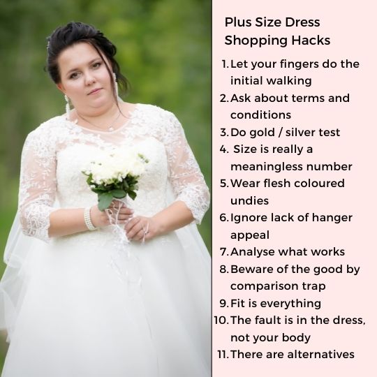 Beautiful plus sized bride wearing a
                      long-sleeved lace wedding dress