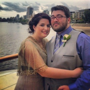 Anne and Jackson
                        married on board the Kookaburra Queen II by
                        Jennifer Cram, Brisbane Marriage Celebrant