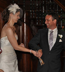 Ashleigh and Darryl's Truce Bell Ritual at
                  their Old Government House wedding conducted by
                  Jennifer Cram, Brisbane Celebrant