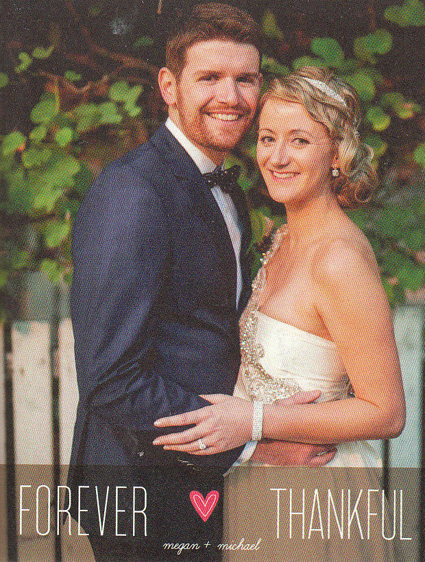 Thank you card from Michael and Megan,
                      married by Jennifer Cram Brisbane Celebrant at the
                      Powerhouse