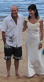 Michelle & Tony's relaxed beach wedding at
                    Scotts Point with Jennifer Cram as marriage
                    celebrant