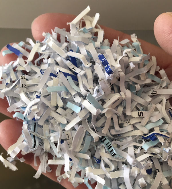 Shredded documents